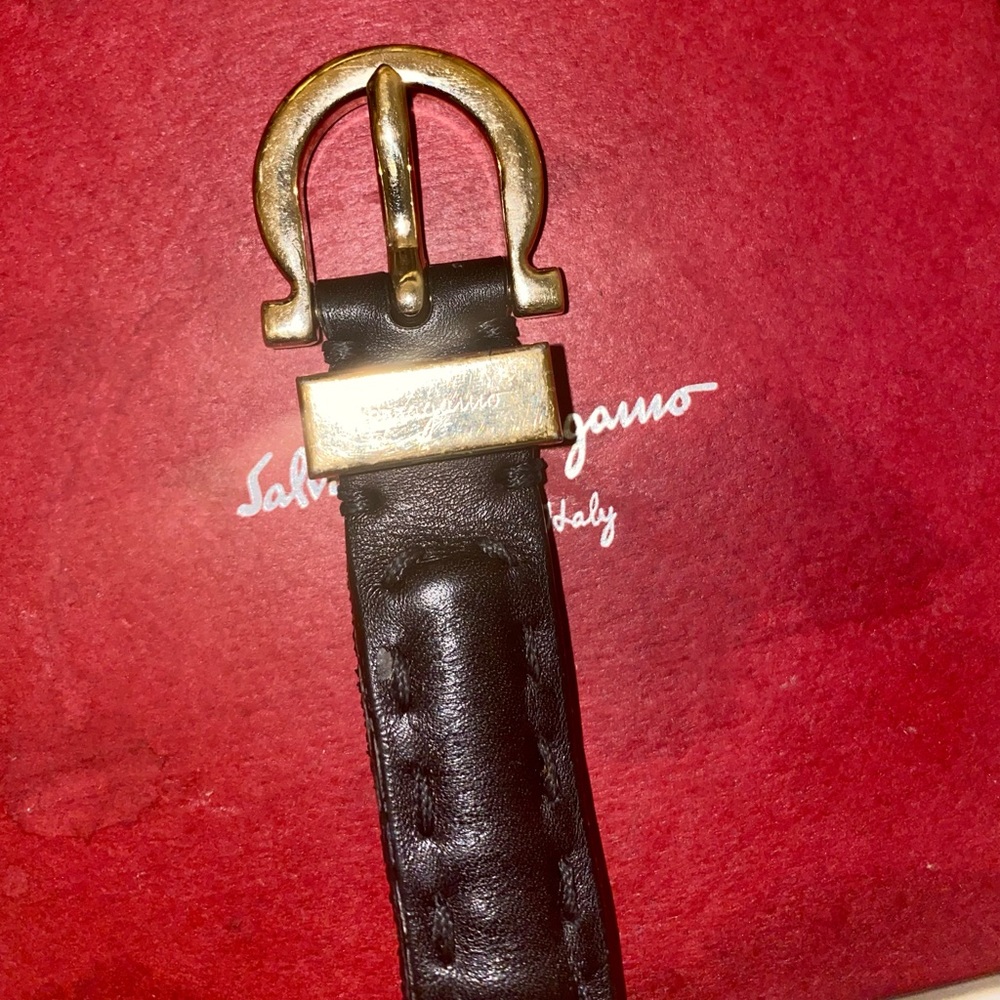 Salvatore Ferragamo Gancio Buckle Leather Bracelet